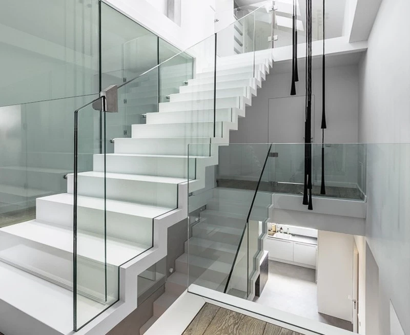 Glass stair railing system1 Glass stair railing system1