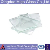 4,0 mm Tempered rendah besi Float Glass