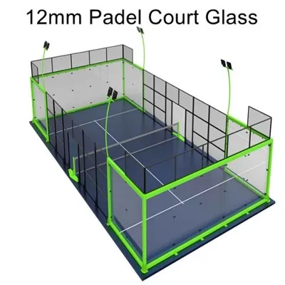 12mm ESG Glass Kuat yang Digunakan untuk Padel Court
